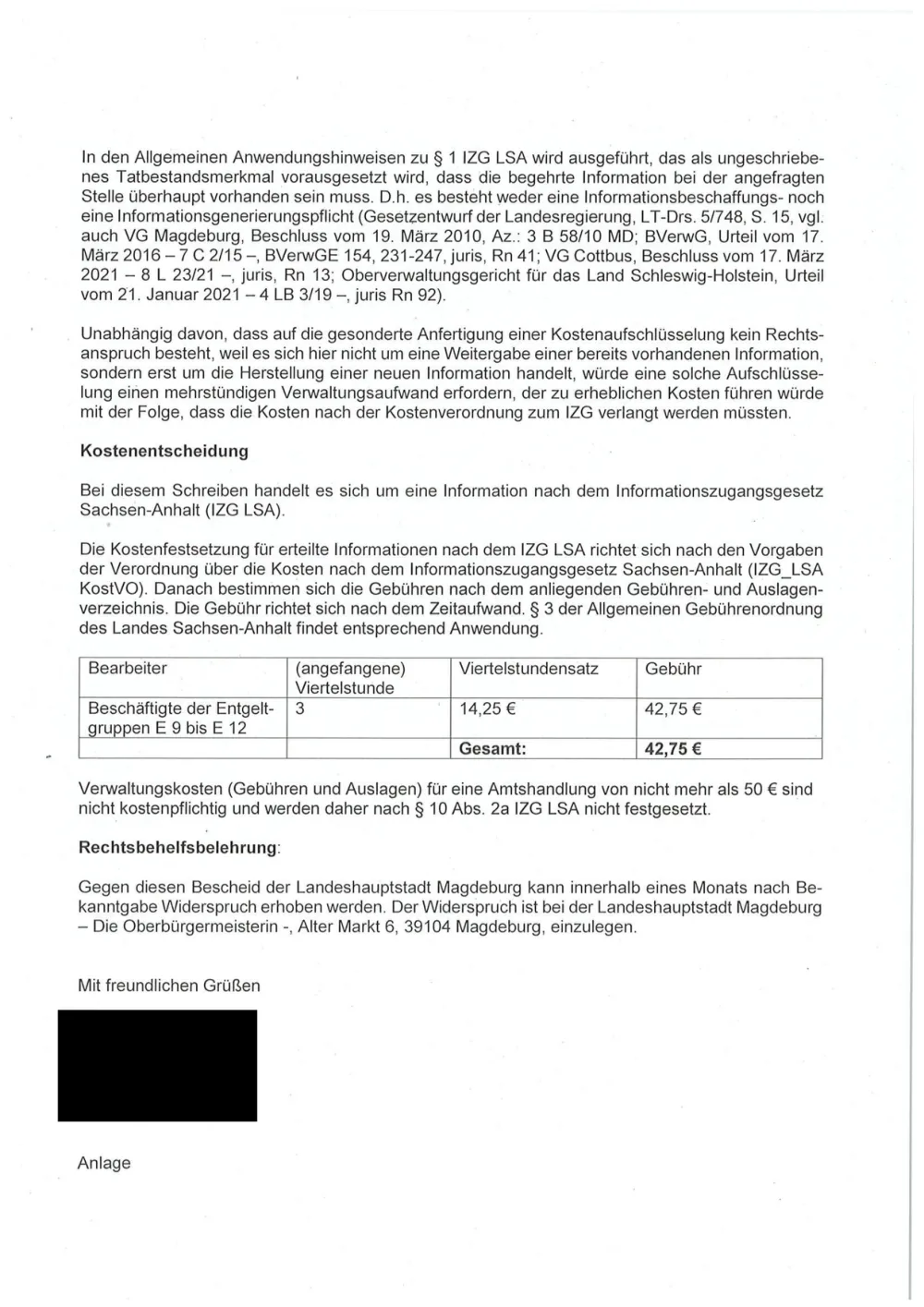 Scanned German administrative decision from the city of Magdeburg, page 2