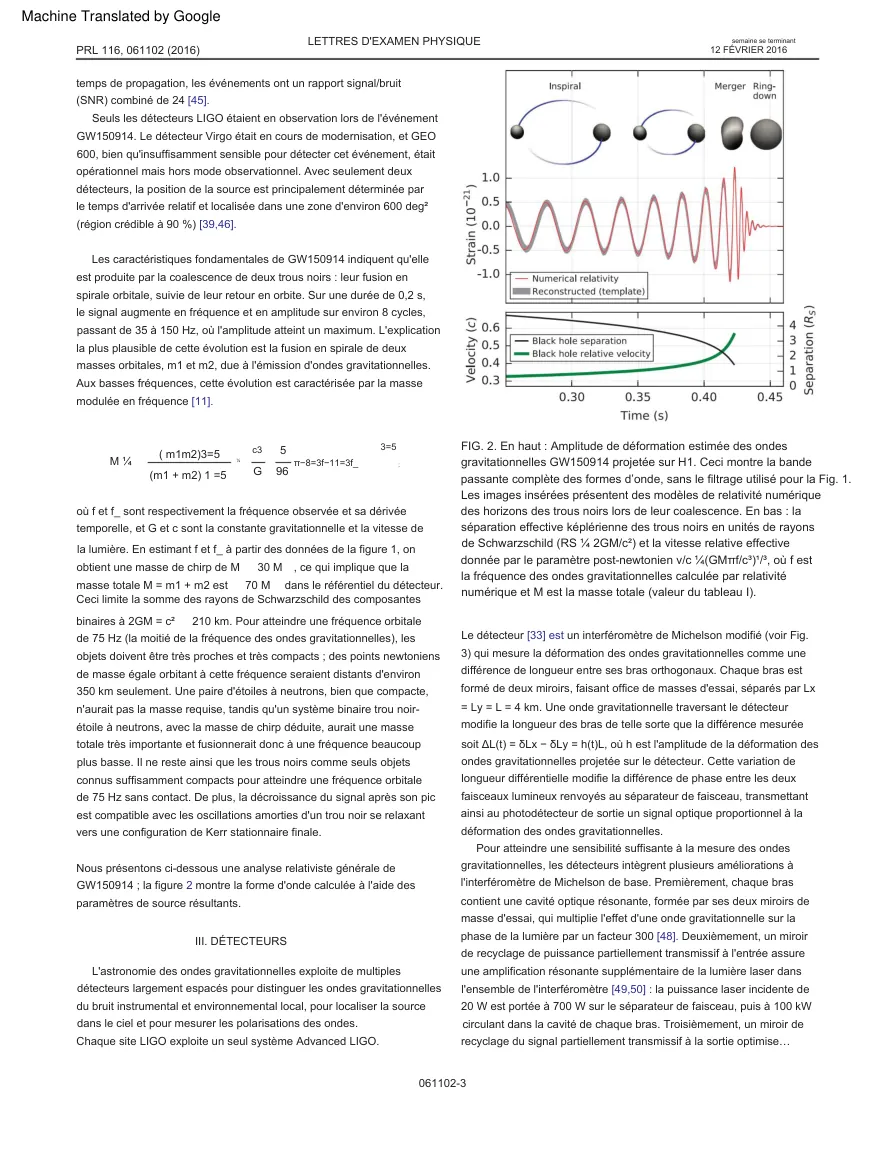 Google Translate translation: columns and figure kept; the mass equation broken into fragments
